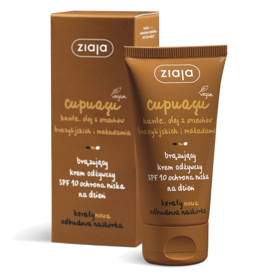 Crema autobronzanta cu SPF 10 pentru fata Cupuacu, 50 ml, Ziaja