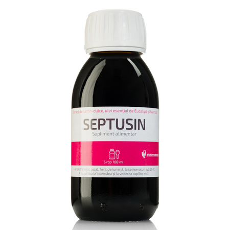 Sirop cu extract de lemn dulce, ulei esential de eucalipt si mentol Septusin, 100 ml, Eurofarmaco 726555