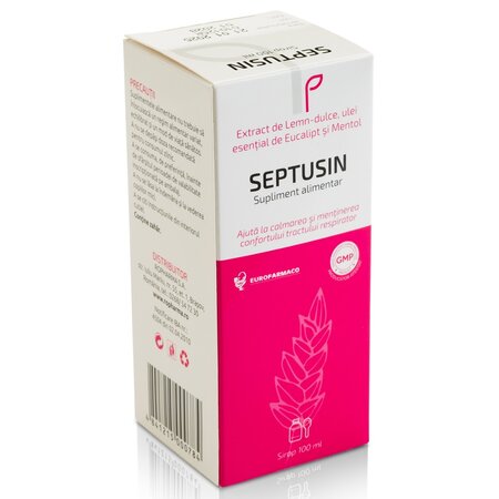 Sirop cu extract de lemn dulce, ulei esential de eucalipt si mentol Septusin, 100 ml, Eurofarmaco 704621