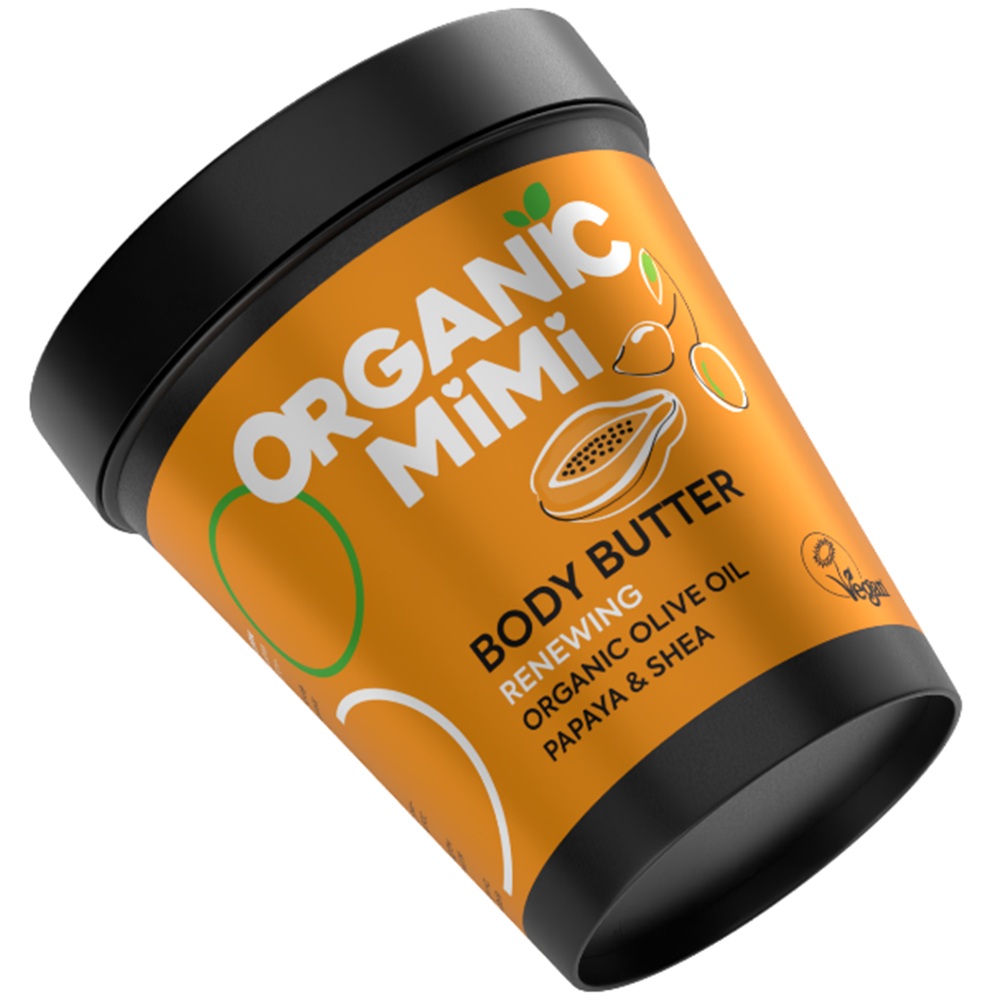 Unt de corp regenerant cu ulei de masline si papaya Body Butter, 200 ml, Organic Mimi