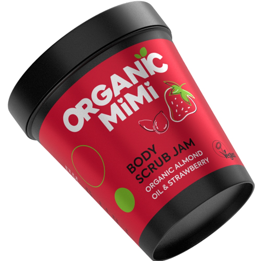 Scrub de corp cu migdale si capsuni Body Scrub Jam, 250 g, Organic Mimi