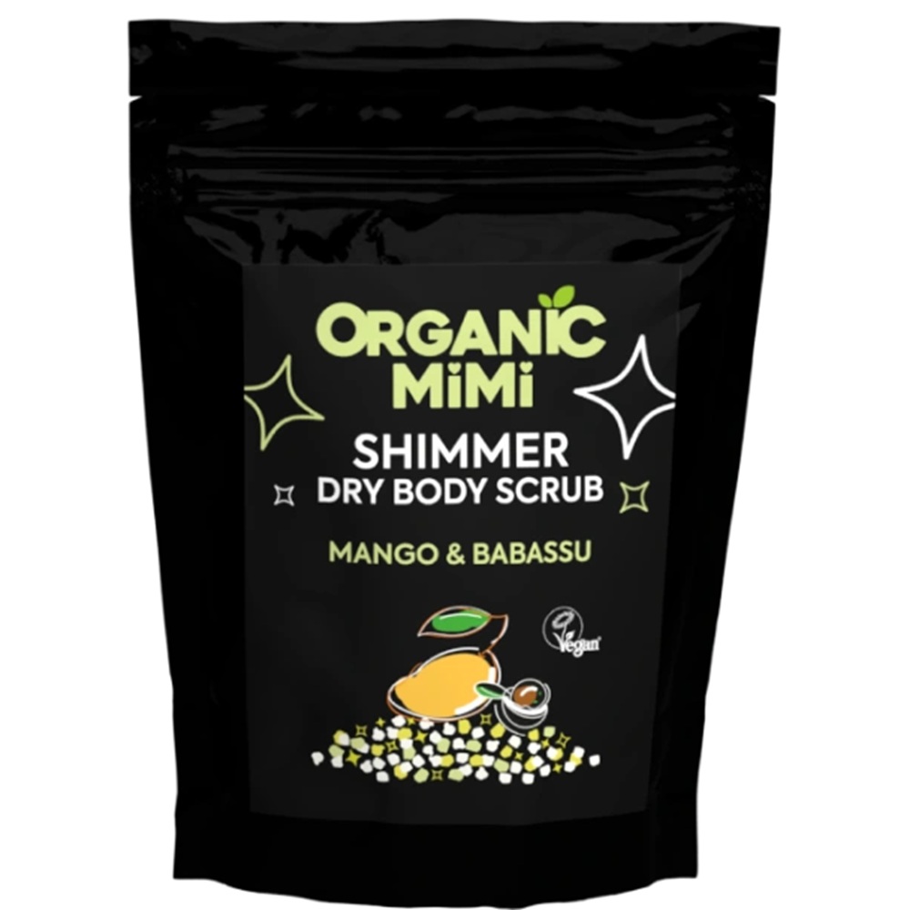 Scrub stralucitor cu mango si babassu Shimmer Dry Body Scrub, 150 g, Organic Mimi
