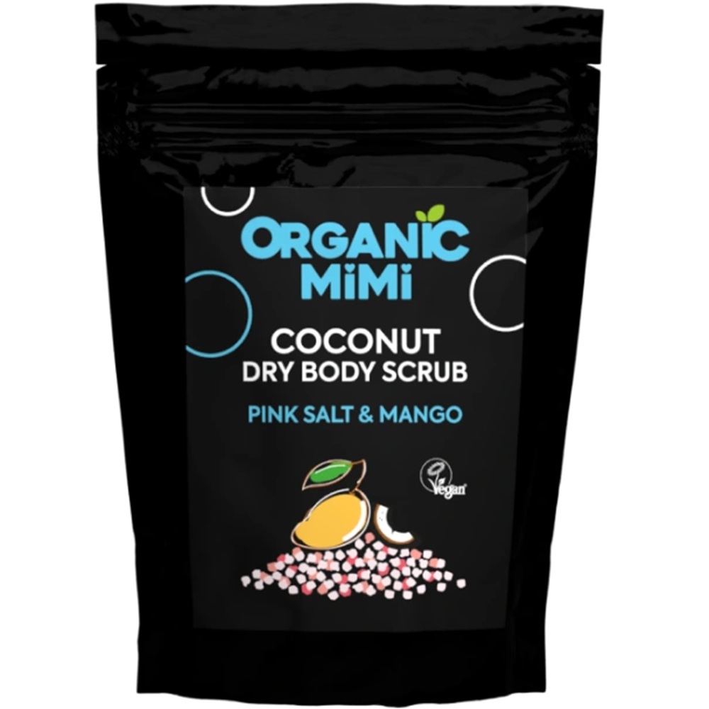 Scrub de corp cu sare roz, mango si cocos Coconut Dry Body Scrub, 150 g, Organic Mimi