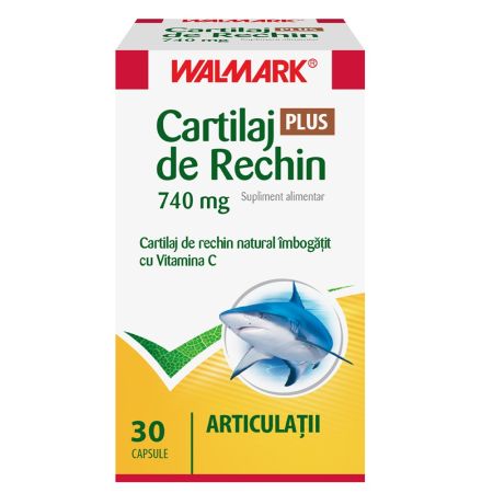 Cartilaj de Rechin Plus 740 mg cu Vitamina C, 30 capsule, Walmark