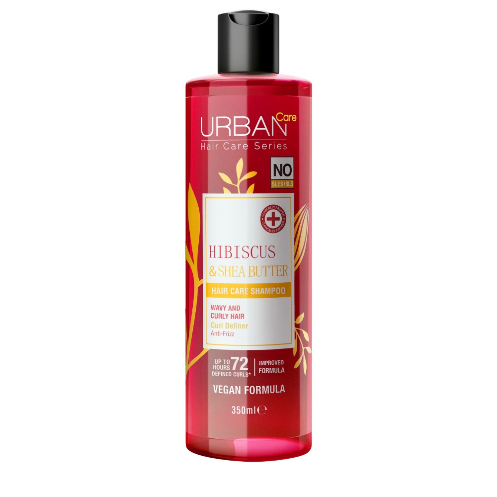 Sampon pentru par cret cu hibiscus si unt de shea, 350 ml, Urban Care