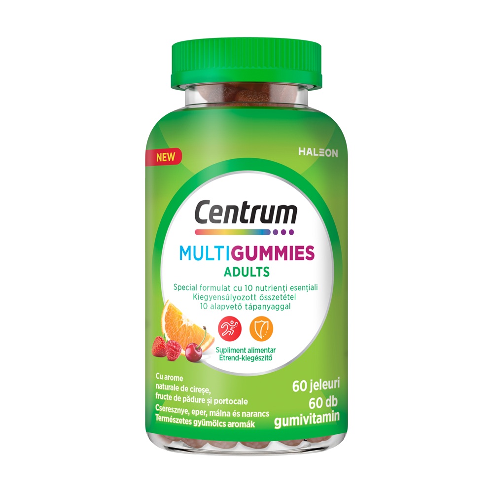 Centrum Multigummies pentru adulti cu vitaminele A, C , D si zinc, 60 jeleuri, Haleon