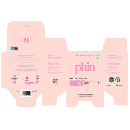 Absorbante de zi din bumbac organic, 10 bucati, Phin 698453