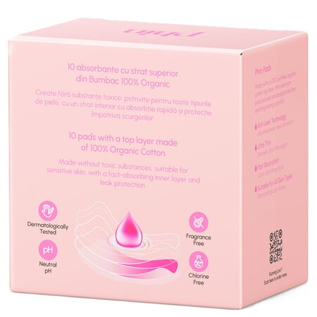 Absorbante de zi din bumbac organic, 10 bucati, Phin 698452
