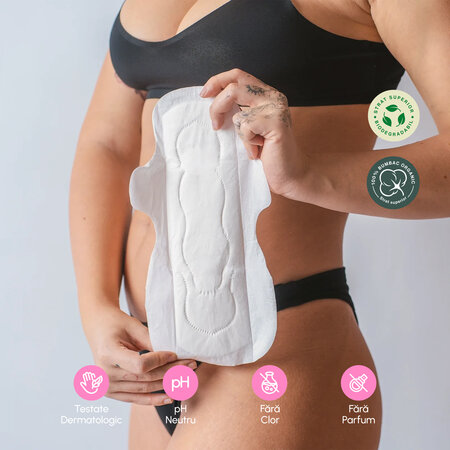 Absorbante de noapte din bumbac , 8 bucati, Phin 756210