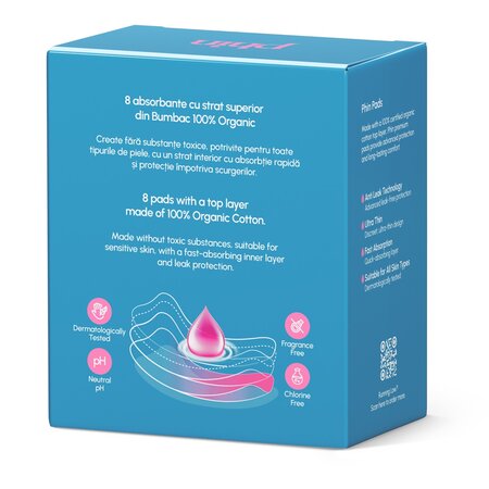 Absorbante de noapte din bumbac , 8 bucati, Phin 756212