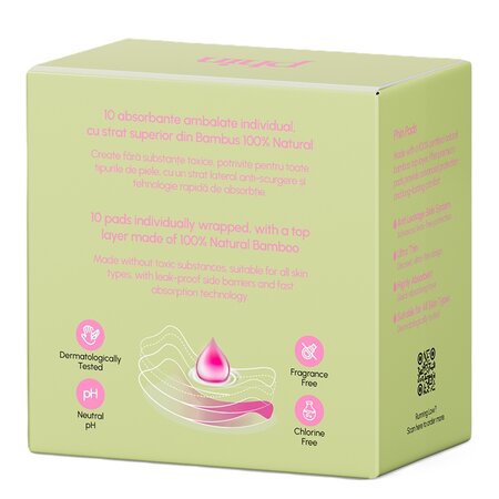 Absorbante de zi din bambus natural, 10 bucati, Phin 698446