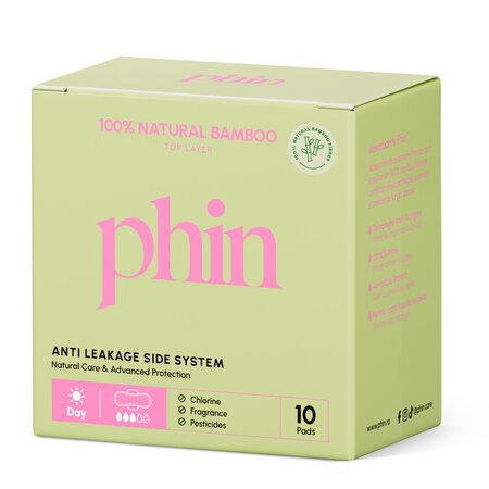Absorbante de zi din bambus natural, 10 bucati, Phin