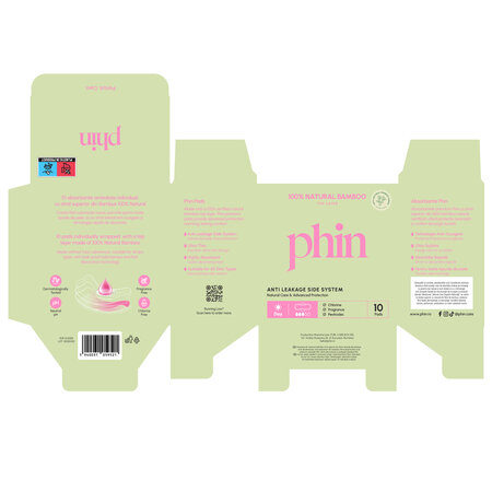 Absorbante de zi din bambus natural, 10 bucati, Phin 756227