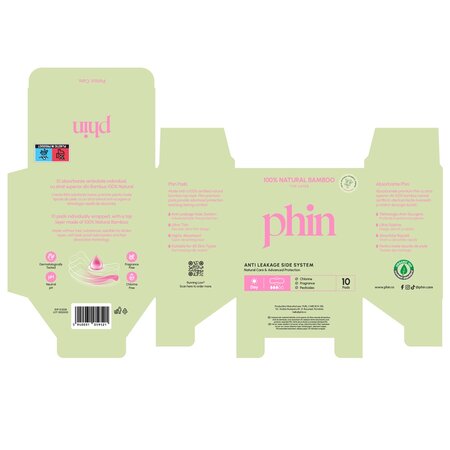 Absorbante de zi din bambus natural, 10 bucati, Phin 698447