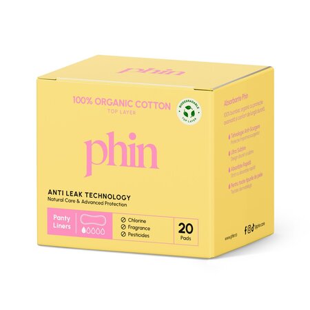 Absorbante zilnice din bumbac , 20 bucati, Phin