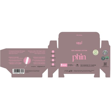 Tampoane din bumbac organic, 16 bucati, Phin 698441