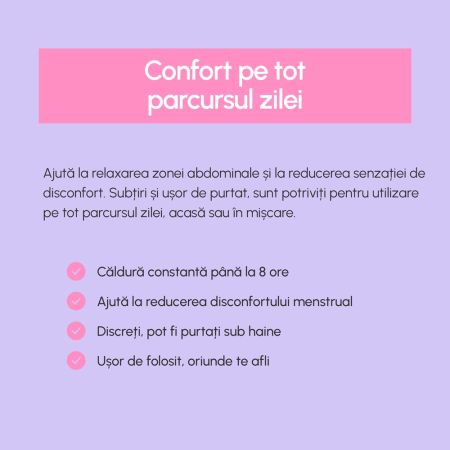 Plasturi termici pentru crampe menstruale, 3 bucati, Phin 698312