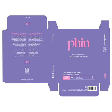 Plasturi termici pentru crampe menstruale, 3 bucati, Phin 756351