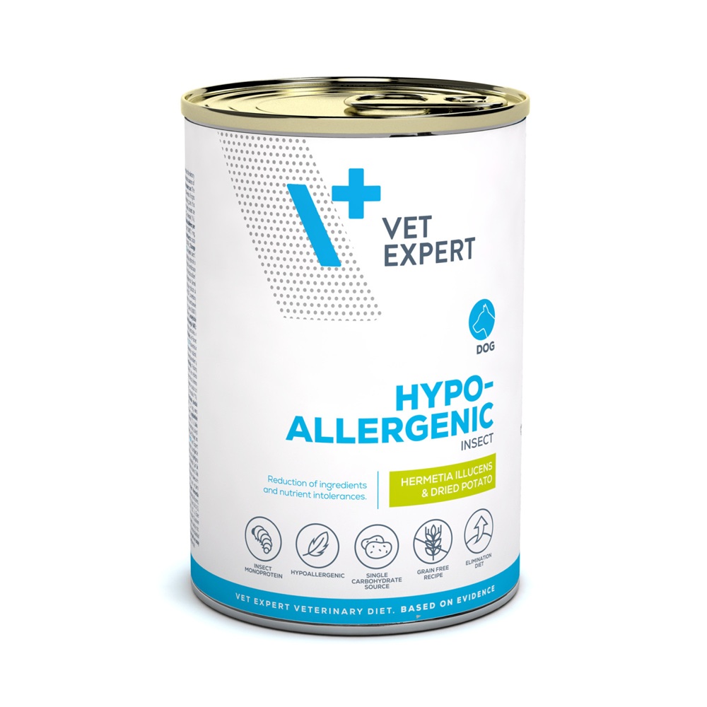 Hrana umeda pentru caini Hypoallergenic Insect, 375 g, Vetexpert