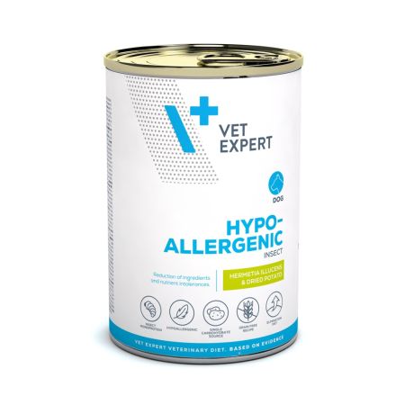 Hrana umeda pentru caini Hypoallergenic Insect, 375 g, Vetexpert