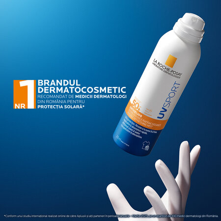 Spray invizibil de corp cu protectie solara SPF 50+ Anthelios UVSport, 200 ml, La Roche-Posay 698731