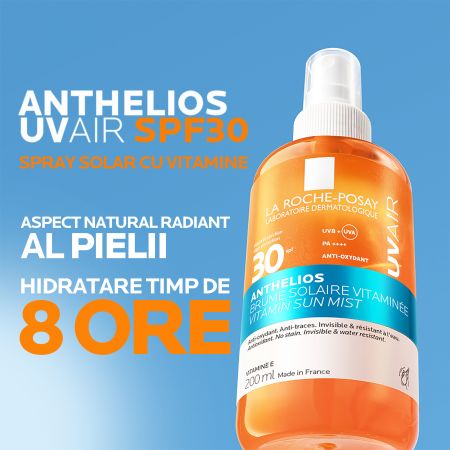 Spray de corp cu protectie solara SPF 30 Anthelios UVAir, 200 ml, La Roche-Posay 698750