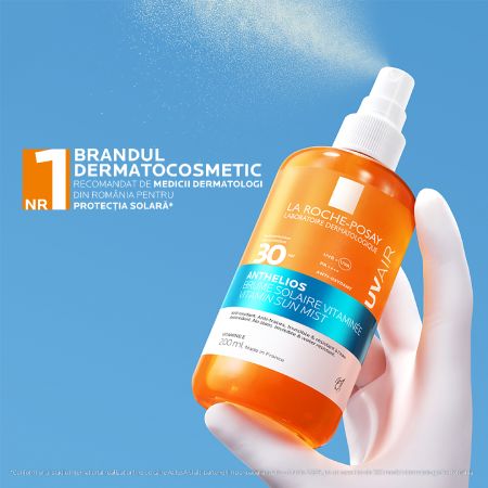 Spray de corp cu protectie solara SPF 30 Anthelios UVAir, 200 ml, La Roche-Posay 698755
