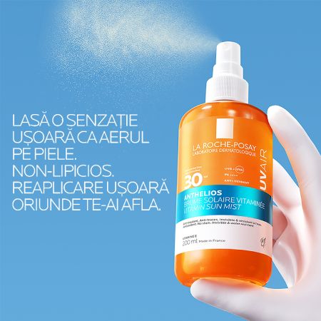 Spray de corp cu protectie solara SPF 30 Anthelios UVAir, 200 ml, La Roche-Posay 698748
