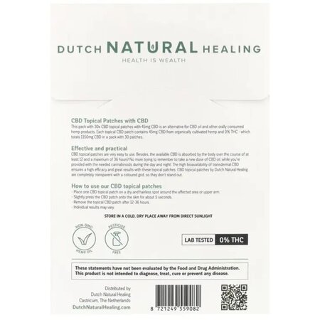 Plasturi cu CBD pentru dureri UltraStrong, 30x45 mg, 30 bucati, Dutch Natural Healing 698839