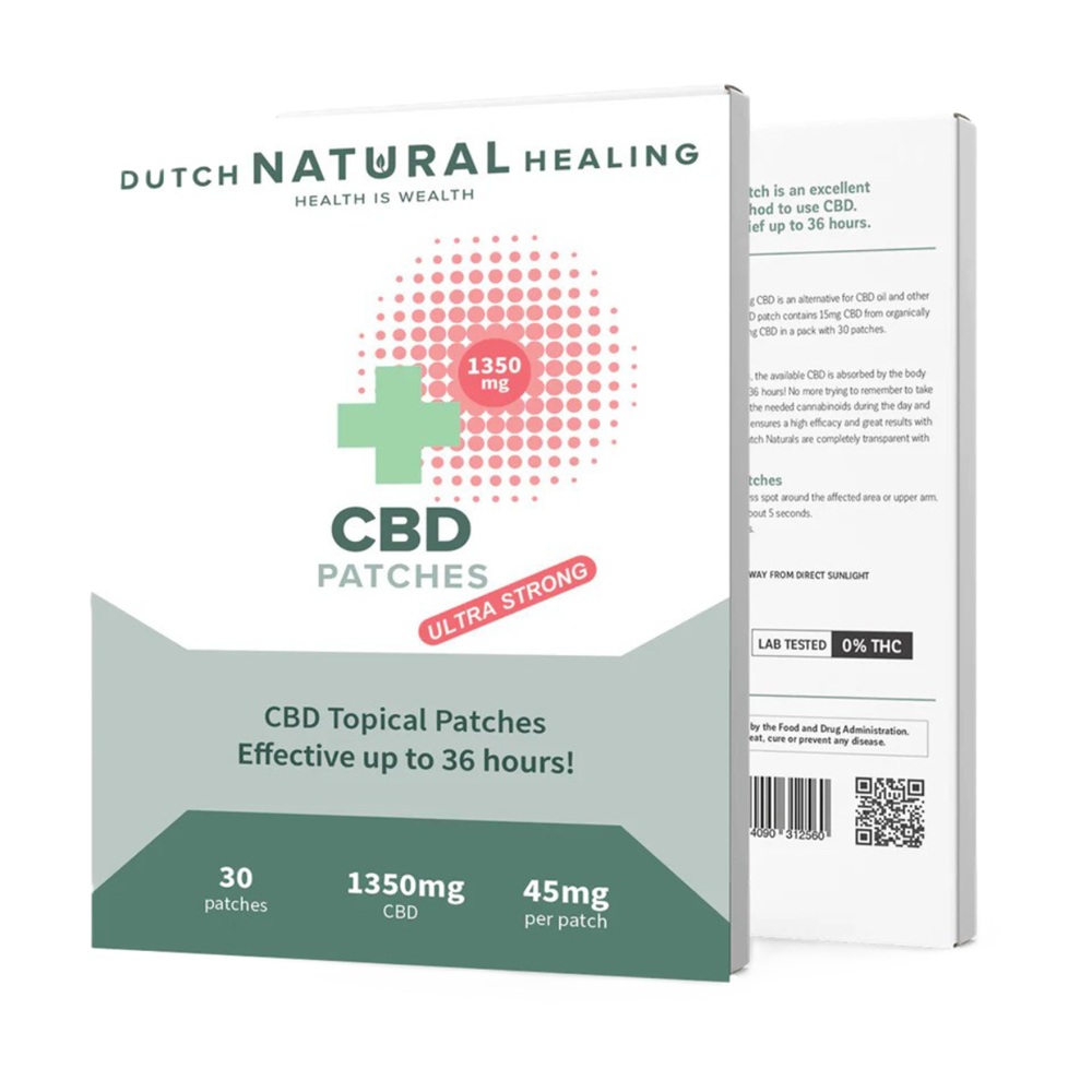 Plasturi cu CBD pentru dureri UltraStrong, 30x45 mg, 30 bucati, Dutch Natural Healing