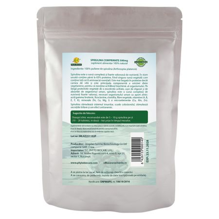 Spirulina, 500 mg, 300 tablete, Phyto Biocare 698993
