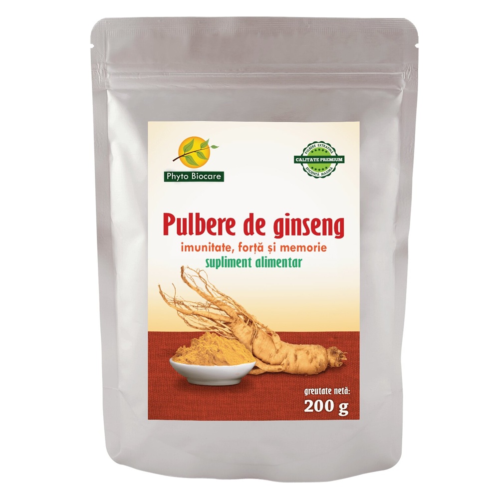 Pulbere de ginseng, 200 g, Phyto Biocare