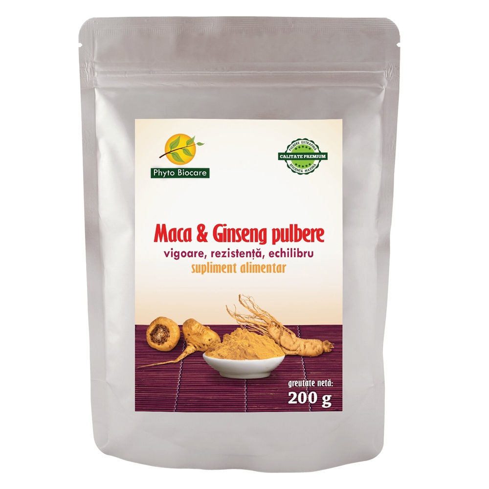 Pulbere de Maca si Ginseng, 200 g, Phyto Biocare