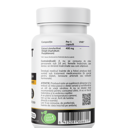 Shilajit Forte, 600 mg, 30 capsule vegetale, Nutrific 699069