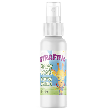 Spray cu manuka, propolis, albastru de metilen si uleiuri esentiale pentru copii Girafina, 20 ml, Nutrific 699112