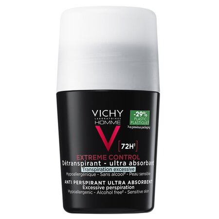 Pachet Deodorant roll-on antiperspirant pentru barbati Control Extrem 72H, 50 ml + 50 ml, Vichy 699388