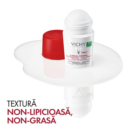 Pachet Deodorant roll-on antiperspirant Clinical Control 96H, 50 ml + 50 ml, Vichy 699424