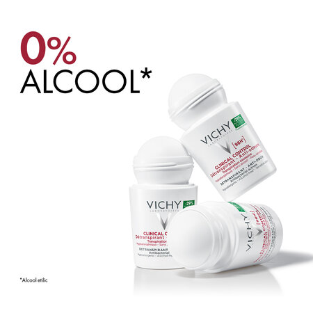Pachet Deodorant roll-on antiperspirant Clinical Control 96H, 50 ml + 50 ml, Vichy 699422