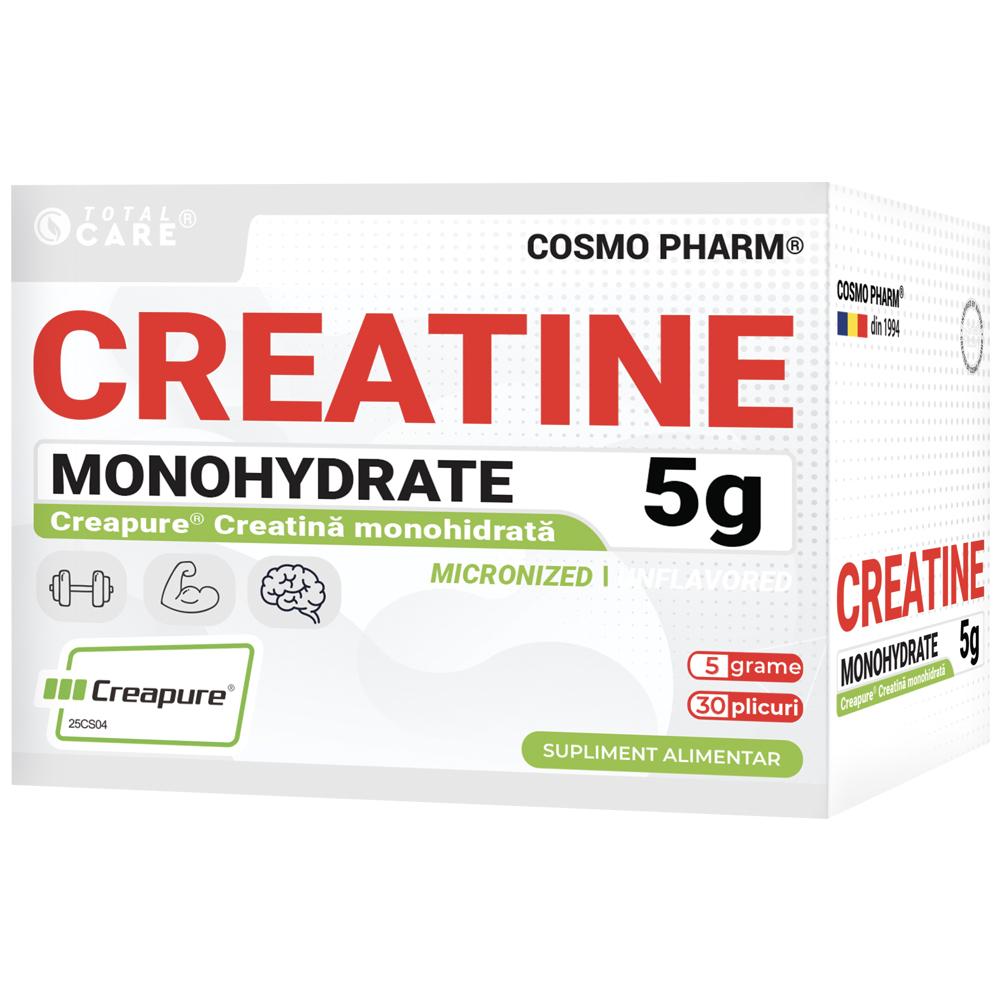 Creatina monohidrata Creapure, 30 plicuri x 5 g, Cosmo Pharm