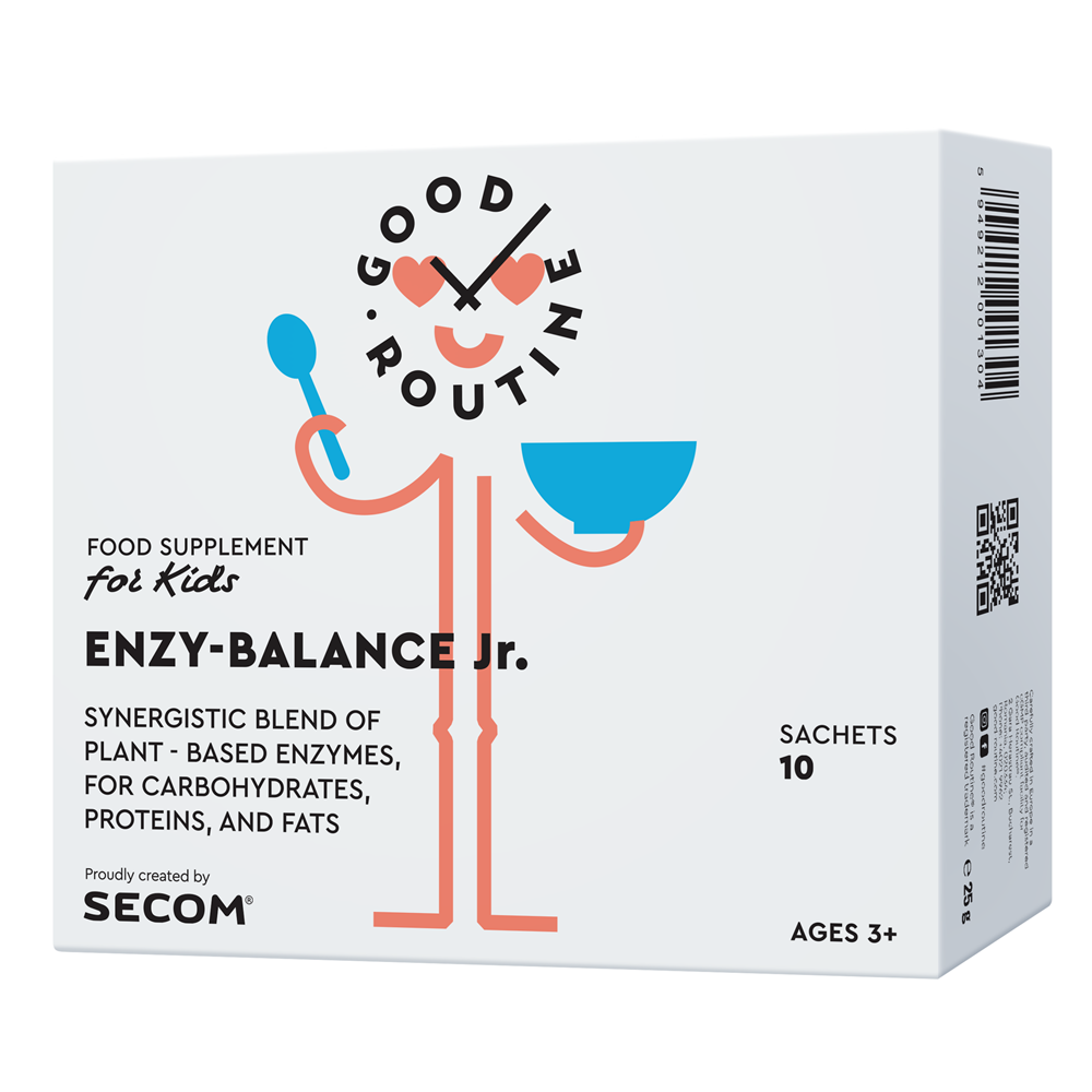 Enzime digestive pentru copii Enzy-Balance Junior Good Routine, 10 plicuri x 2.5 g, Secom