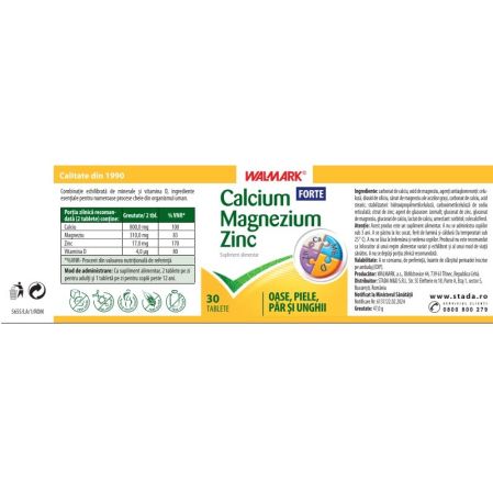 Calciu Magneziu Zinc Forte, 30 tablete 699830