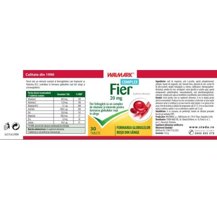 Fier Complex, 20 mg, 30 tablete, Walmark 700108
