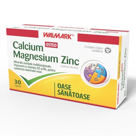 Calciu Magneziu Zinc Osteo, 30 tablete, Walmark 700123
