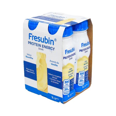 Solutie nutritiva orala cu valoare energetica ridicata, continut ridicat de proteine si aroma de vanilie Fresubin Protein Energy, 4 x 200 ml, Fresenius Kabi 731174