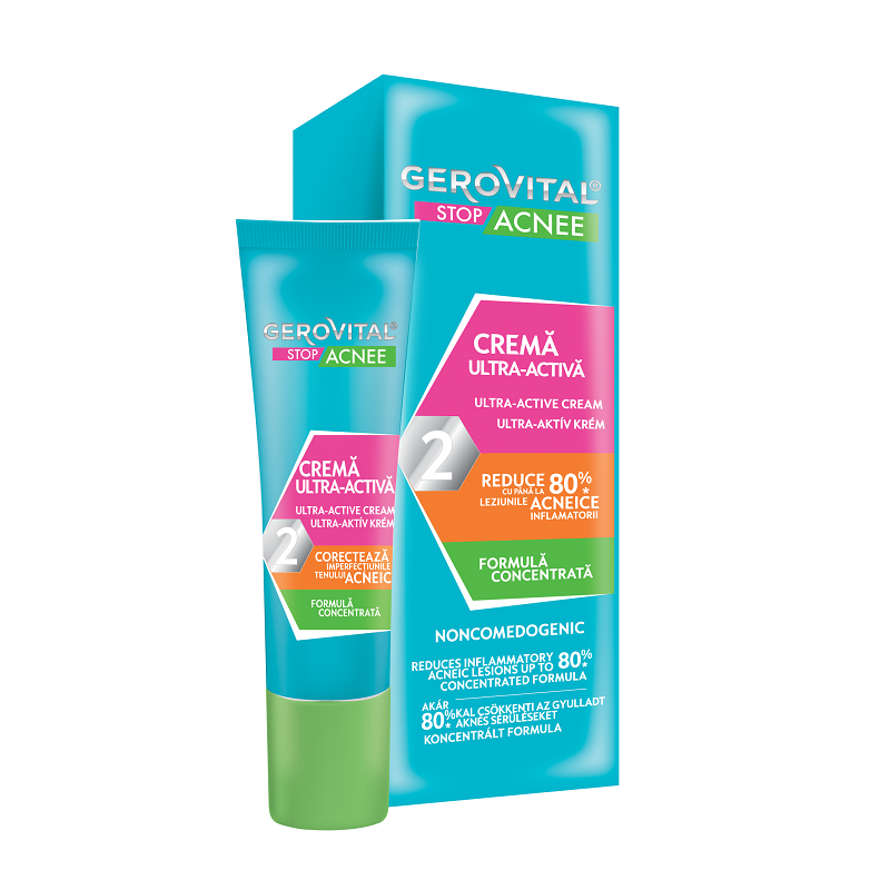 Crema ultra activa 2 Stop Acnee, 15 ml, Gerovital