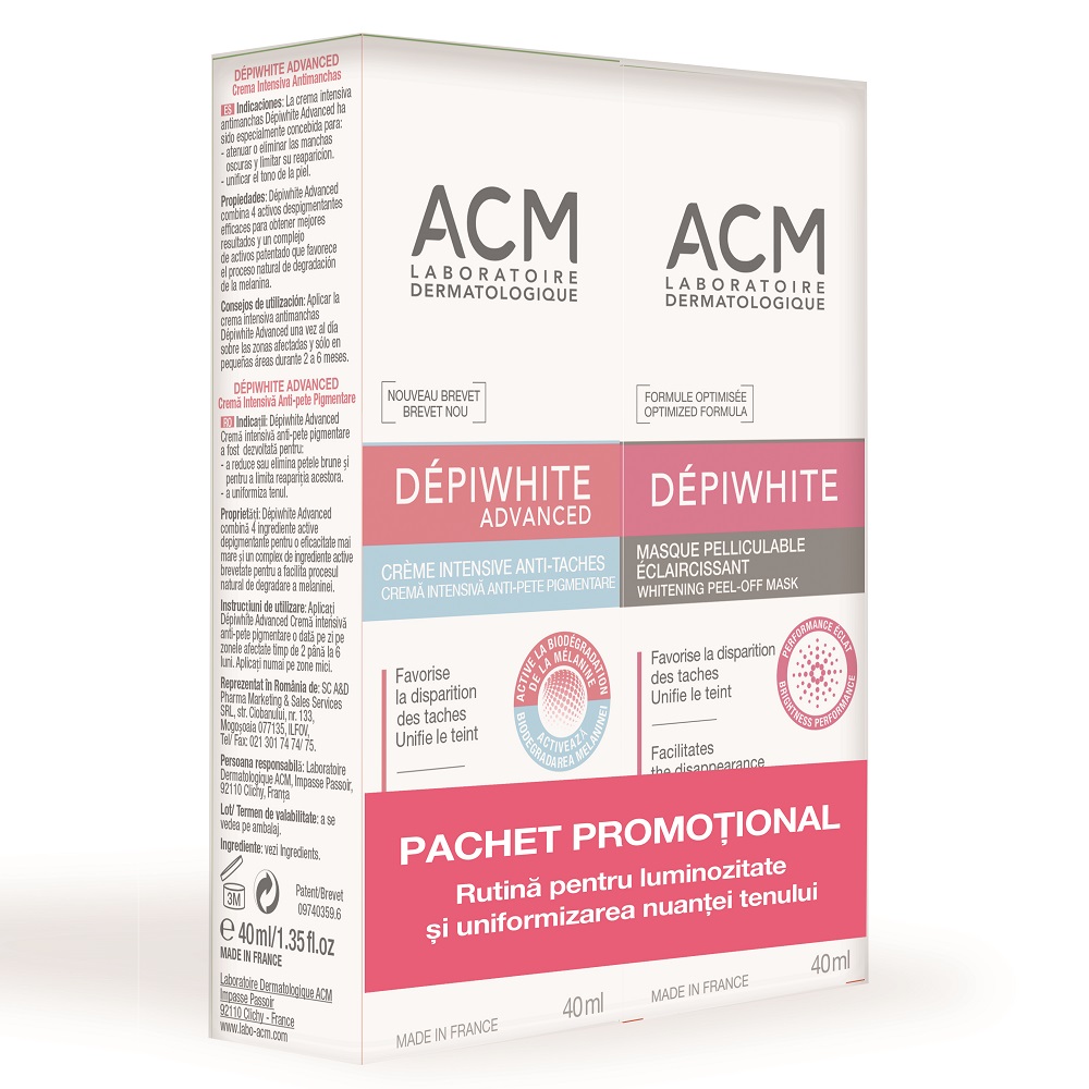 Pachet Depiwhite Advanced Crema 40 ml + Depiwhite Masca 40 ml, Acm