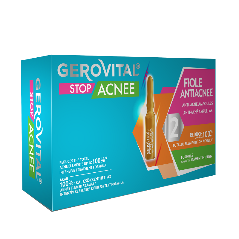 Fiole antiacneice Stop Acnee, 10 fiole x 2 ml, Gerovital