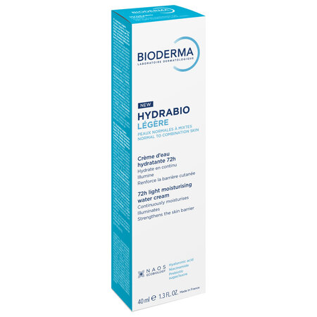 Crema de fata pe baza de apa, pentru ten normal sau mixt Hydrabio Legere, 40 ml, Bioderma 739386