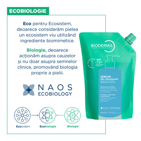 Rezerva eco gel spumant purifiant Sebium, 400 ml, Bioderma 701162