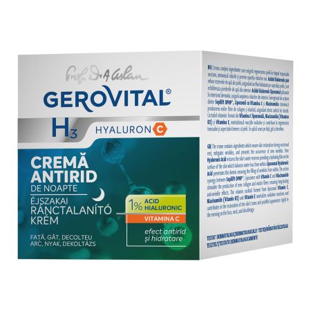 Crema antirid de noapte H3 Hyaluron C, 50 m, Gerovital